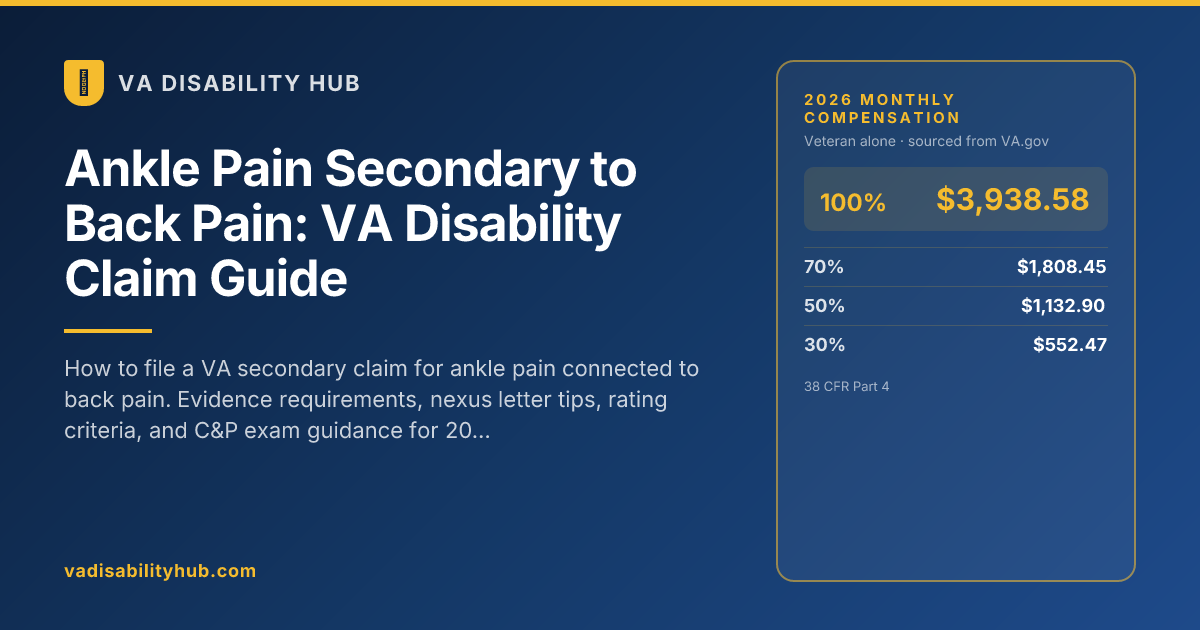 Ankle Pain Secondary to Back Pain: VA Disability Claim Guide | VA ...